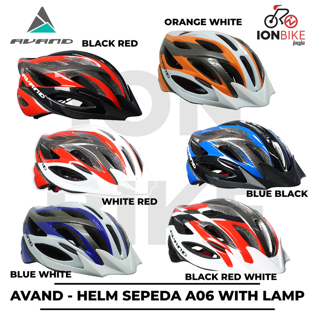 Helm Sepeda Avand A06 Ada Lampu Topi Gowes Cycling Helmet A 06 Murah Diskon Bersepeda Lipat Roadbike