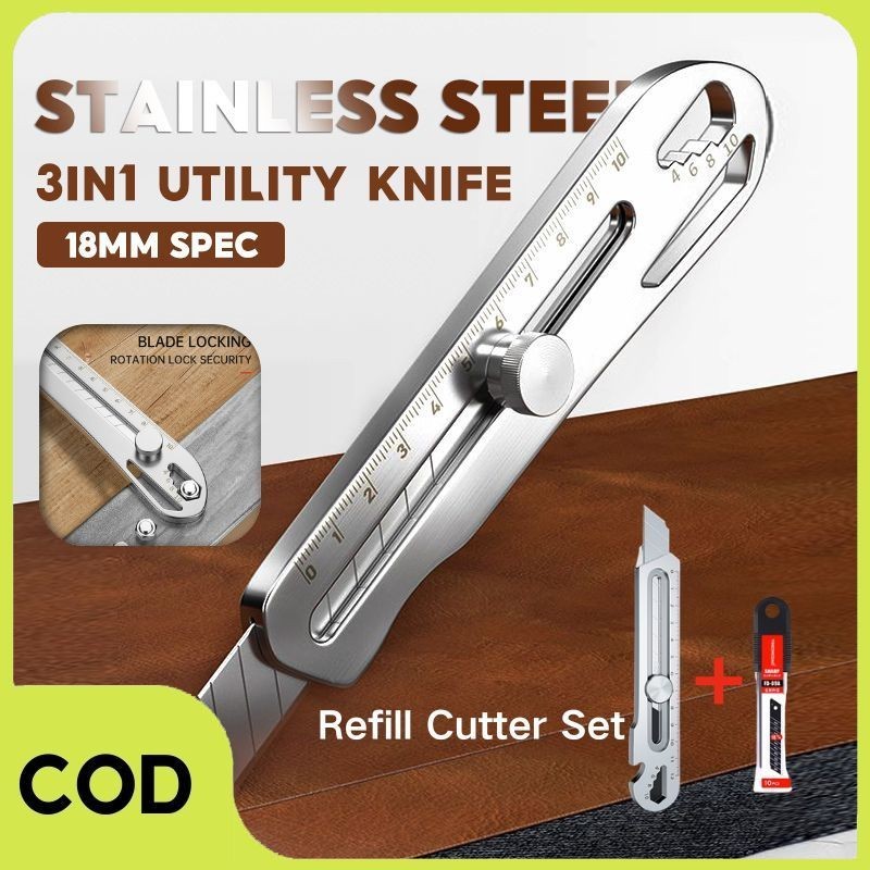 

【COD】18mm Multifungsi Cutter Cutter Refill Blade Cutter Utility Alat Potong Kardus Plastik Silet