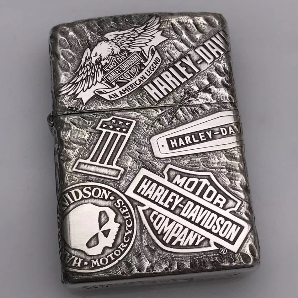 Korek Api Minyak Zippo Silver Harley Davidson Brass Armor 162 Lighter ANNUR