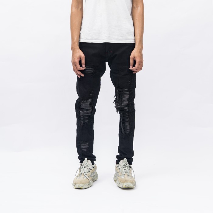 H1 leather patch - Black - Celana Jeans