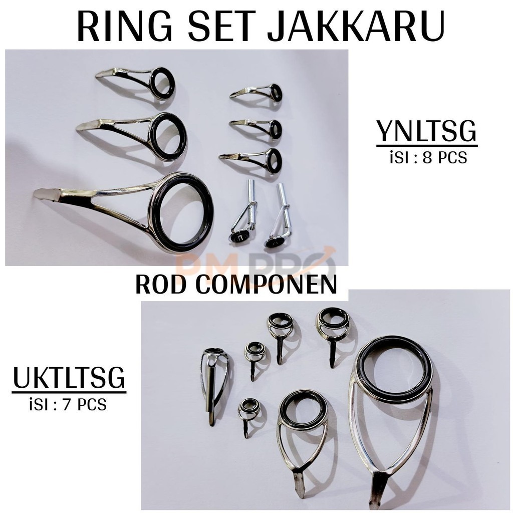 Jakkaru YNLTSG Dan UKTLTSG Isi 7 Dan 8 Pcs Torzite Guide Ring 1 Set Kolongan Keramik Joran Pancing S