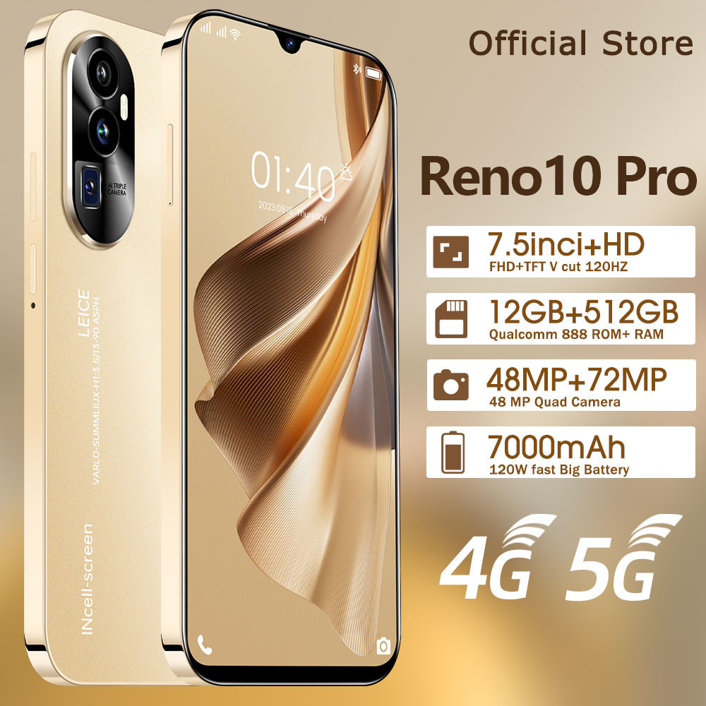 【2024NEW HP】handphone Reno 10 Pro HP baru smart phone 7.1inci Original 100% Garansi Gratis Ponsel as