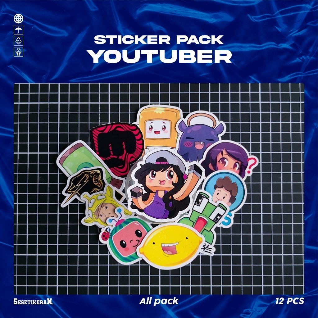 

COD✨ Sesetikeran Stiker Pack Stiker Youtuber Colorfull Keren Untuk Koper Laptop Skateboard