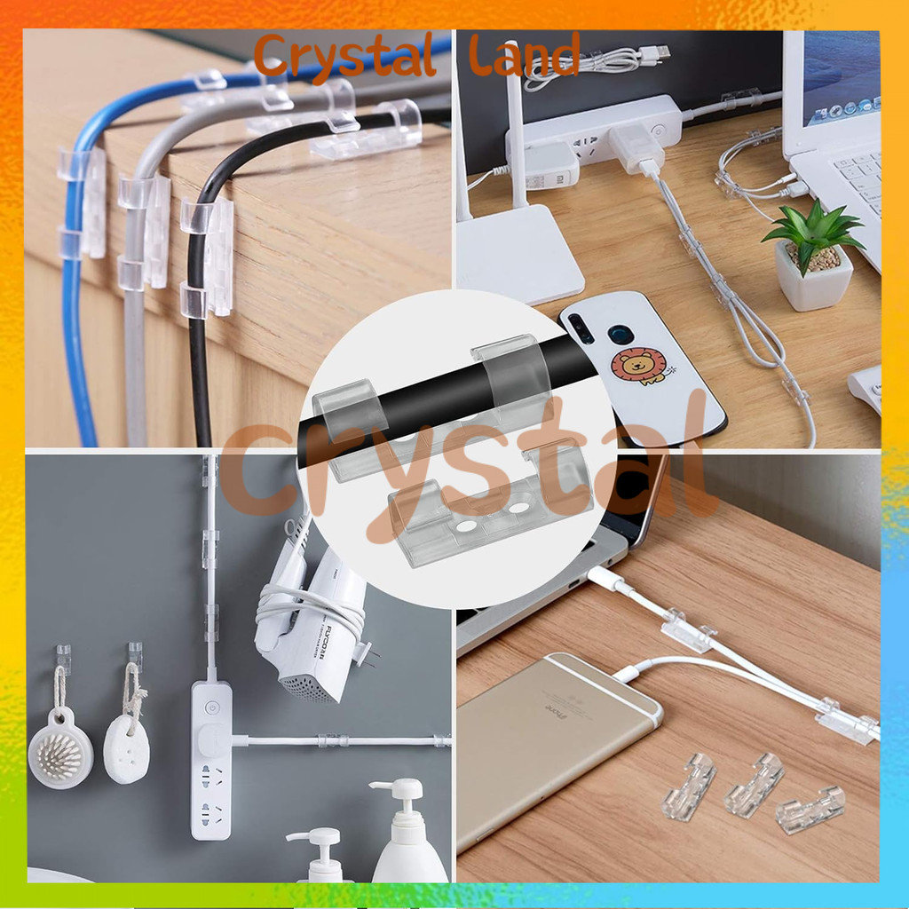 Cable Clip Organizer Penjepit Klip Kabel / Kabel Holder Tempel Tanpa Paku Clamp / Kabel Tanpa Paku P