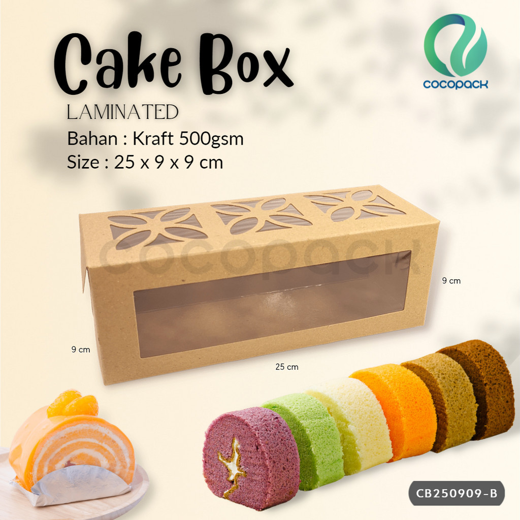 

10 PCS Paper Kraft Box Cake Window Brownies Gift Souvenir Hampers Packaging 25x9x9cm