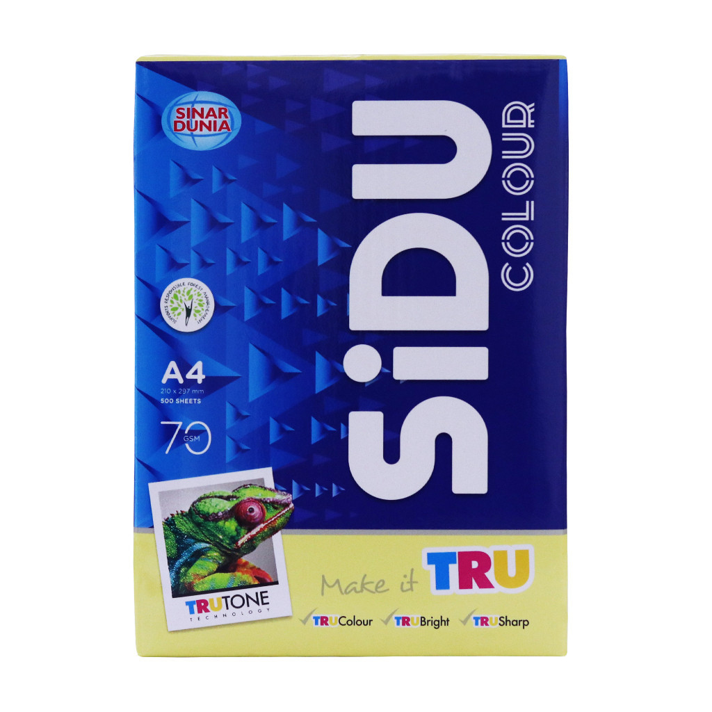 

HJK [Stationery Spectrum] SiDU Kertas Fotocopy Warna Kuning/Yellow 70 GSM A4 1 RIM - SDU CLR 70 A4