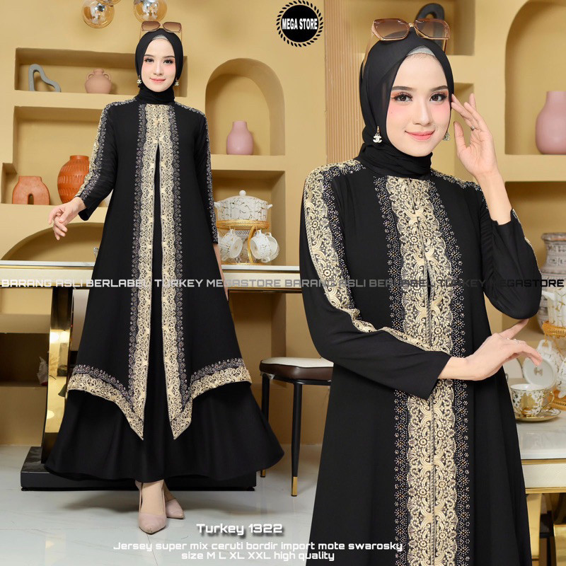 Gamis Turkey 1322 Hawa #290 Dress Busana Muslimah By Original Mega Store Farzolla 2