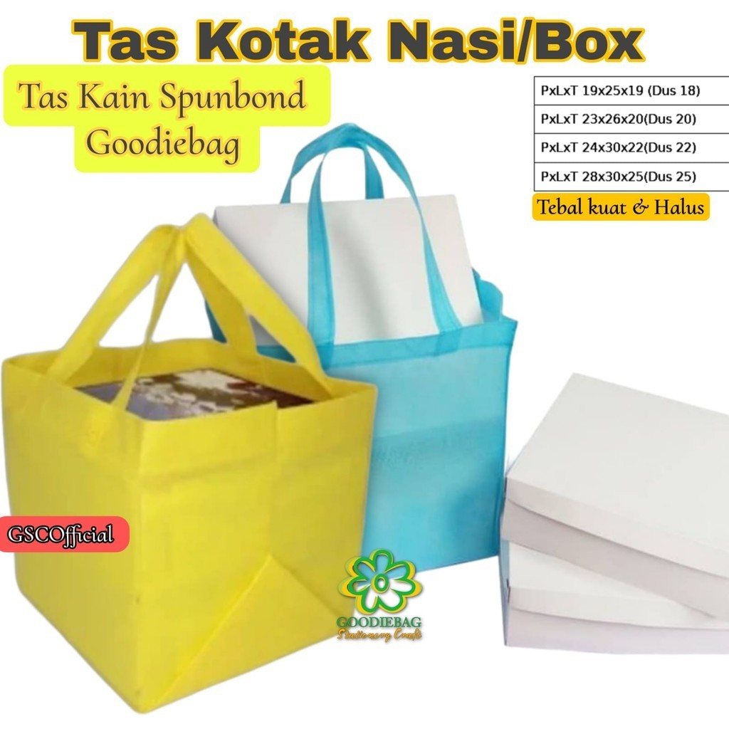 

Lusinan 12 Tas Kain Spunbond GoodieBag Box Ukuran Dus Kue / Nasi Kotak 18x18 20x20 22x22 25x25 Untuk Kantong Belanja Lipat Toko Kue, Souvenir Ulang Tahun, Tahlilan Syukuran Parsel Besek Tasyakuran , Brownies , Hantaran Thinwall , Hajatan Pernikahan ultah