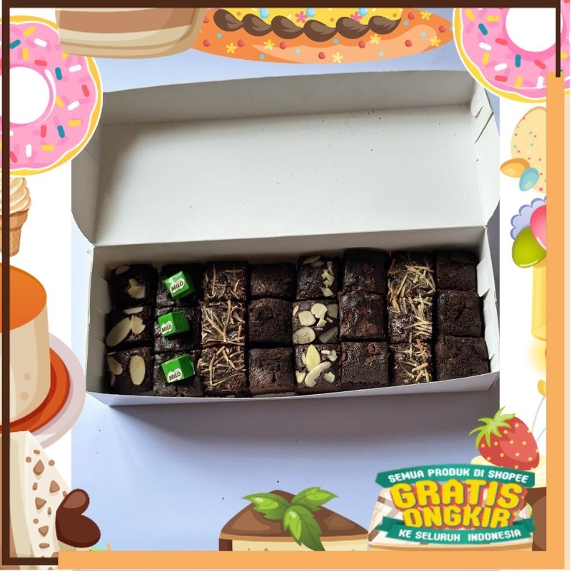 

brownies kue panggang fudgy 10x24 cm isi 24 pcs homemade by rinsbaked/ King J Snack