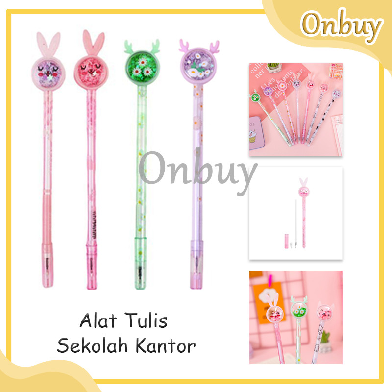 

Pena Karakter Payet Gliter Bunny Lucu Black Ink Gel/Pulpen Murah Gel Bolpen/Alat Tulis Sekolah Kantor