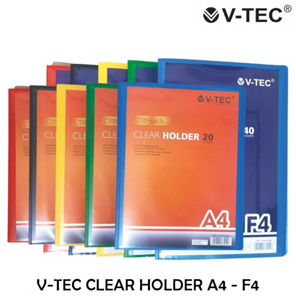 

V Tec Clear Holder A4 F4/FOLIO CH/ISC 20 40 60 Lembar - Document Keeper bisa ganti cover