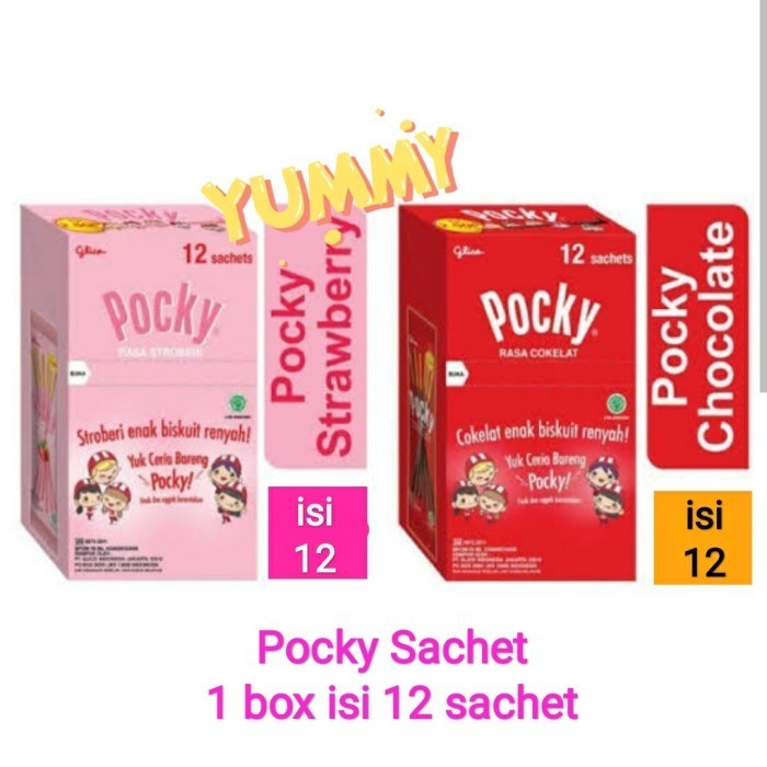 

Pocky Glico sachet. Kemasan Box isi 12 sachet @ 11gram - Cokelat