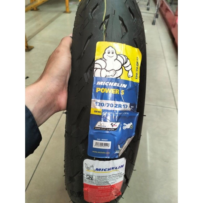 BAN LUAR MICHELIN POWER 5 UKURAN 120/70-17 TUBELESS
