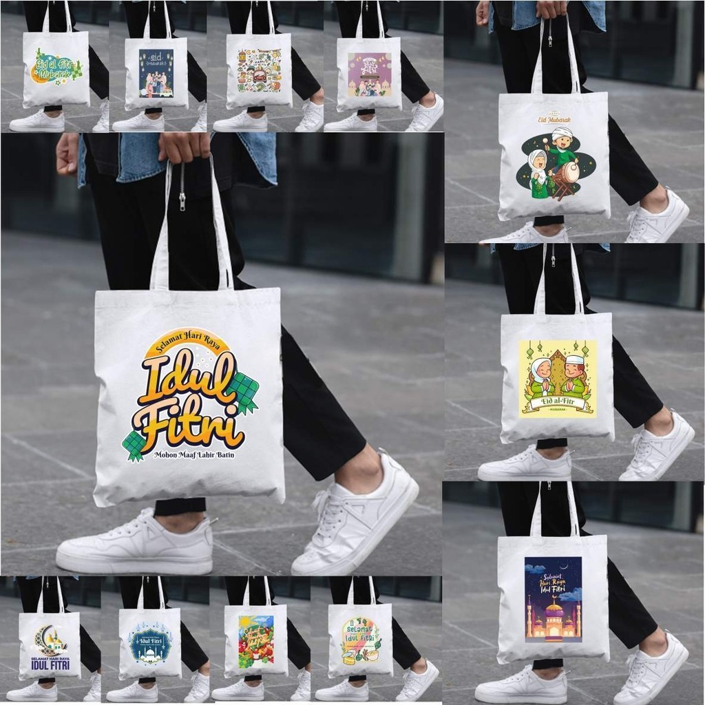 Tas Tote Bag Totebag Selamat Hari Raya Idul Fitri Eid Mubarak