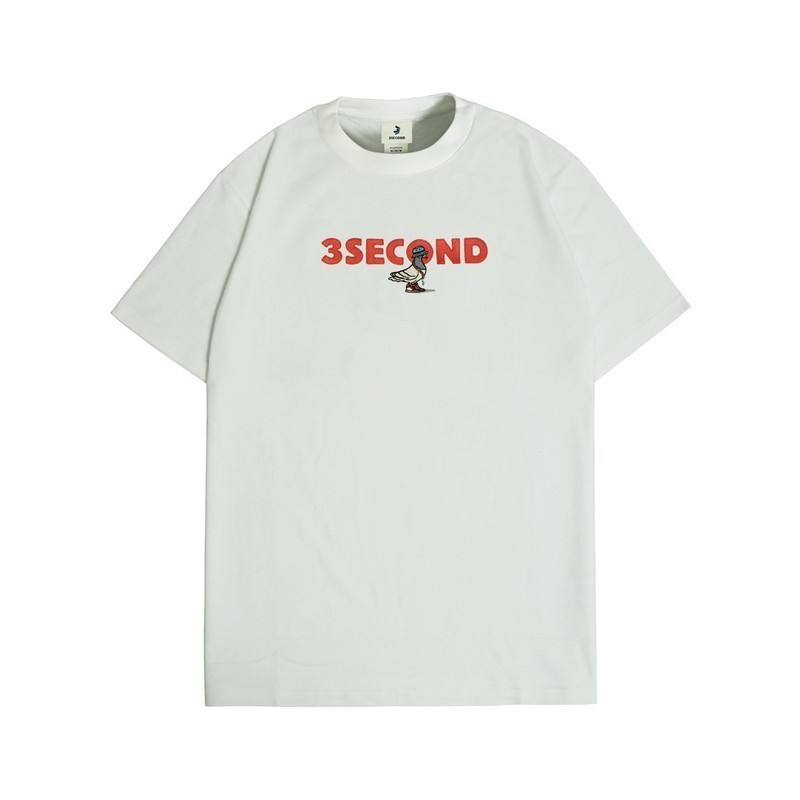【COD】 3Second Kaos Lengan Pendek Pria Regular Fit Desain Logo dan Burung Ultra Absorb T Shirt Basic 