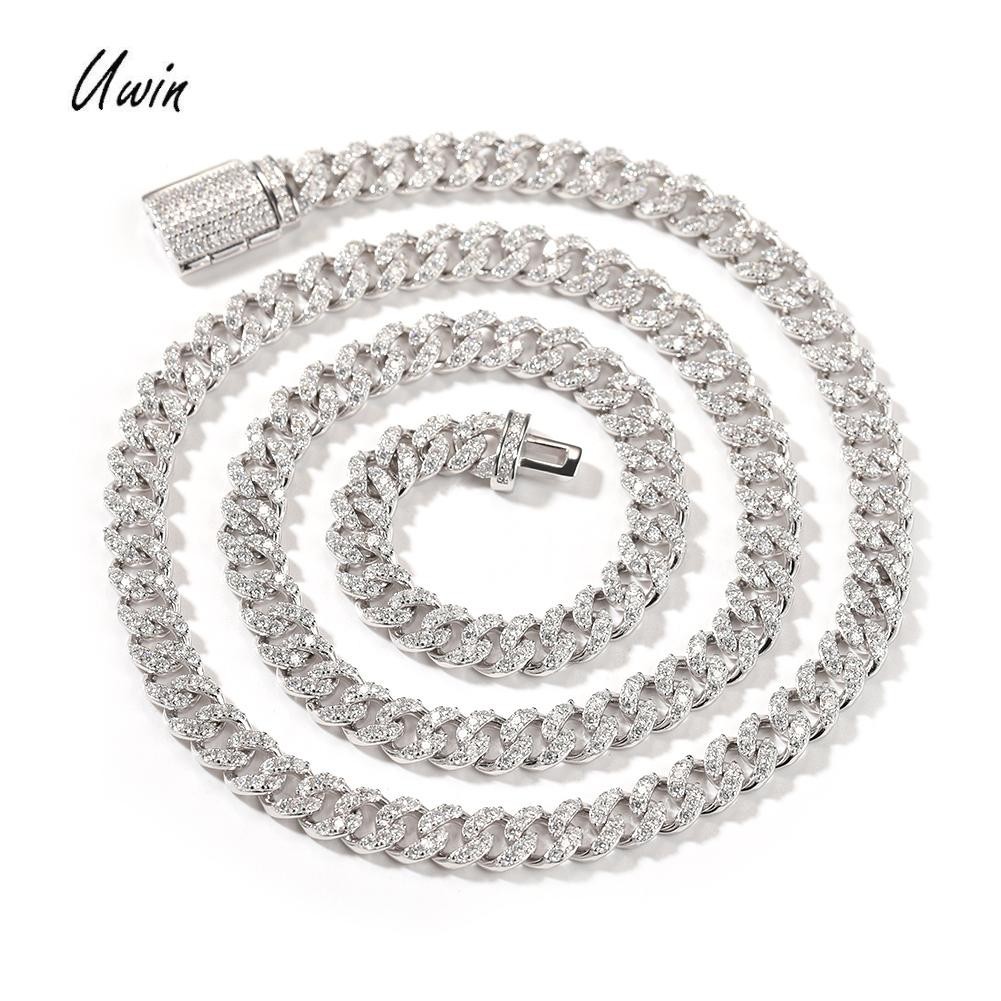 Perhiasan halus 6mm rantai Tautan Kuba 925 perak murni kalung moispanite gelang hiphop perhiasan unt