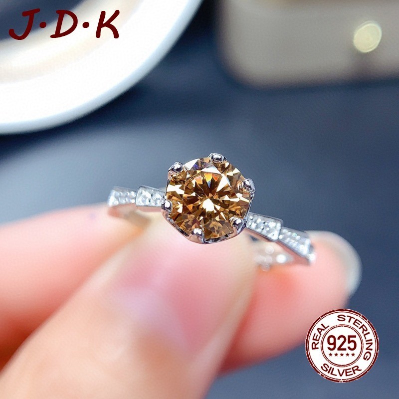 JDK Cincin Terbuka Sampanye Pt950 Lapisan Perak 925