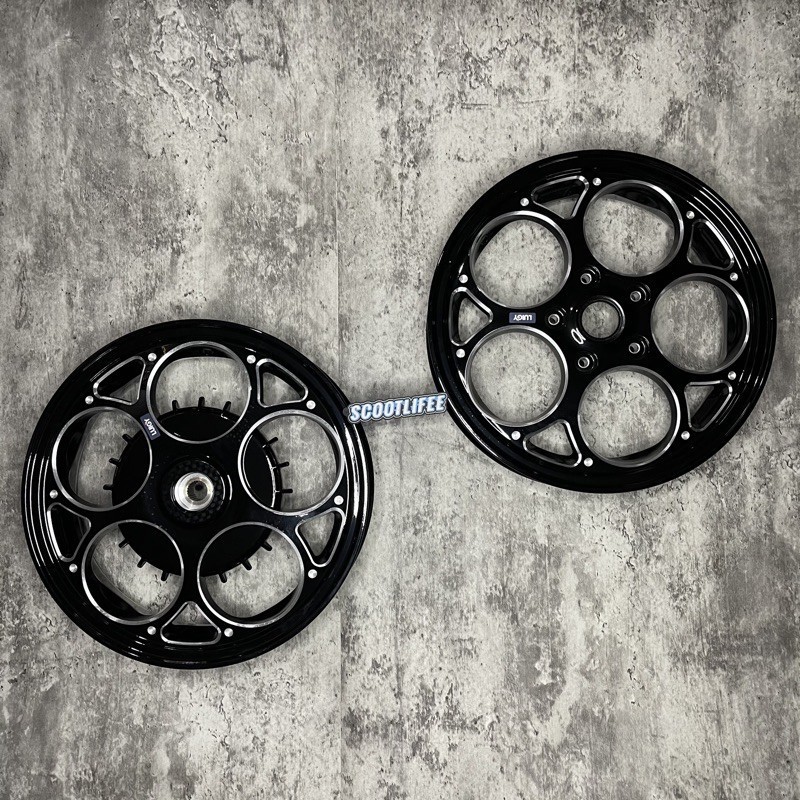 Velg CNC luigy Black Ring 12 Vespa Sprint Primavera S LX UP SIZE