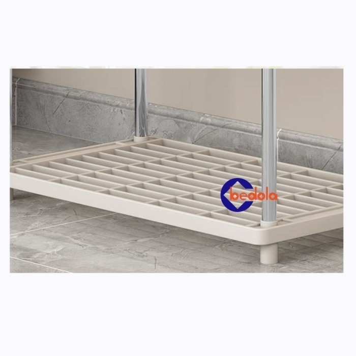 Bedola rak dapur plastik rak susun rak serbaguna 4 layer - Putih