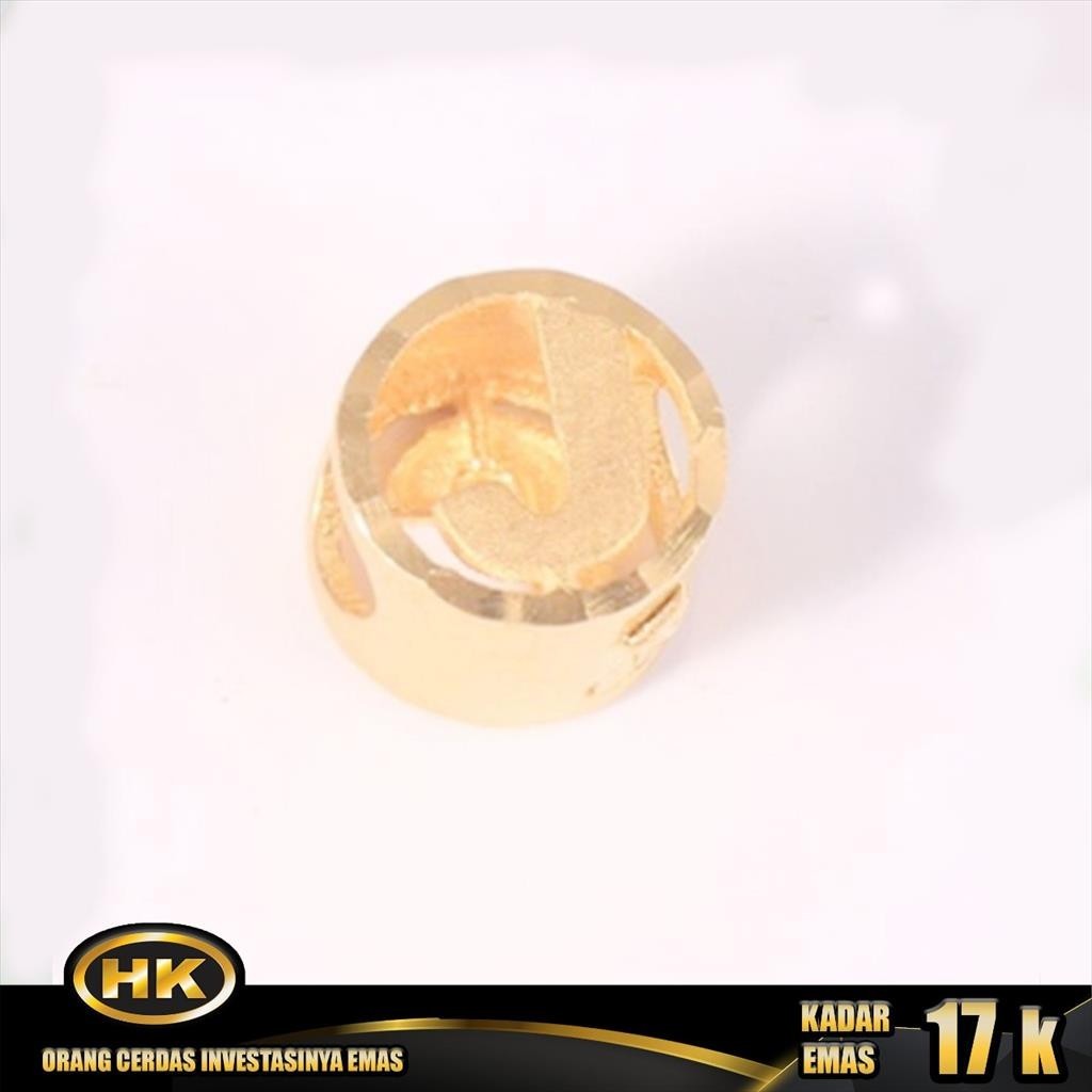 Liontin Emas 17K - HURUF J - HK Gold