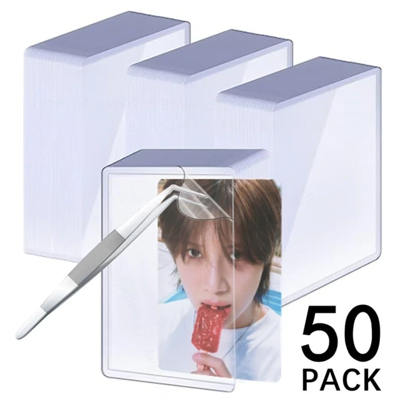 

1-50Pcs 35PT Clear Toploader Kpop idol Photocard Sleeve Anti-scratch PVC DIY Gaming Trading Card HD 3X4" Plastic Collect Holder