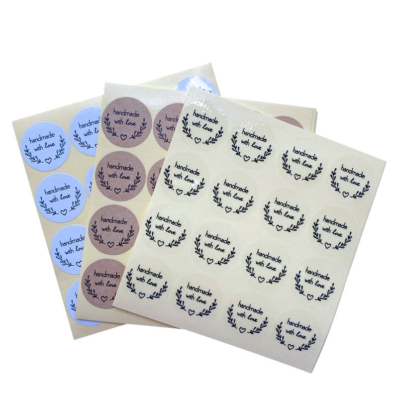 

160 PCS/lot Love wreath Handmade with love Label Stickers For Gift Tag For Handmade Products DIY Multifunctional