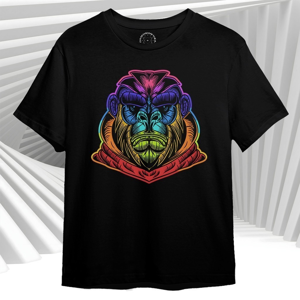 3DimensionWear - Kaos Distro Premium Original 3D Psychedelic gorilla - DT0135