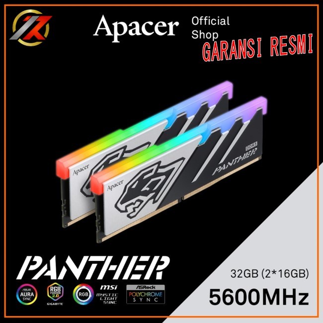 RAM APACER PANTHER RGB 32GB (2x16GB) DDR5 5600Mhz AH5U32G56C5229BAA2