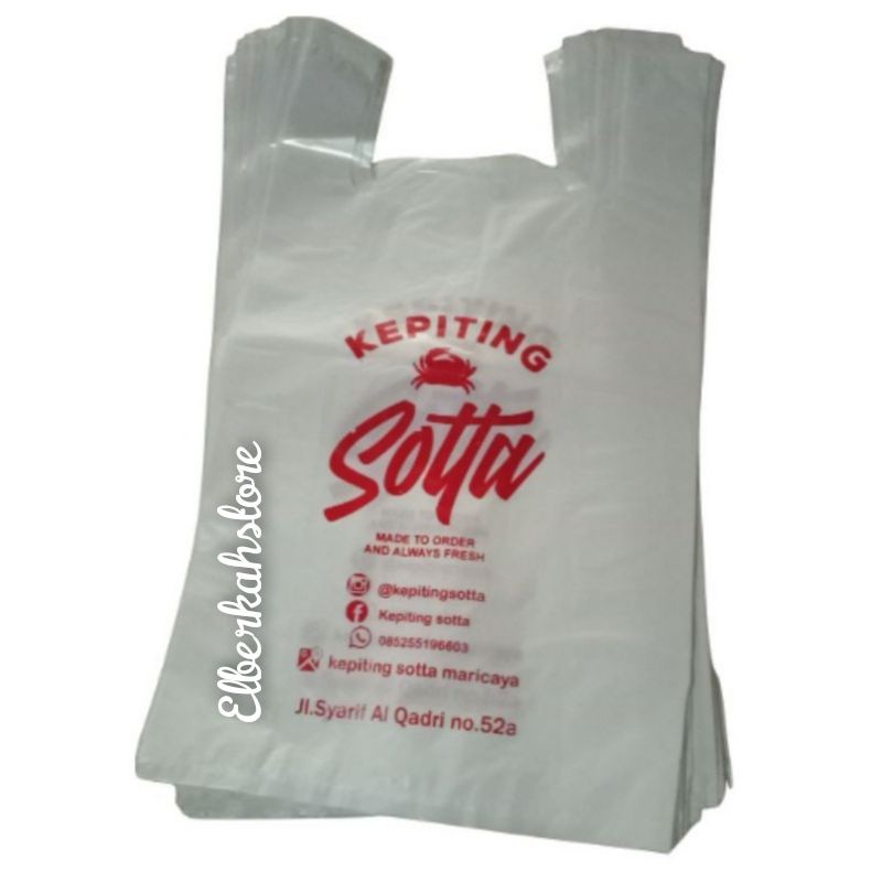 gh75th Kantong Plastik sablon custom tulisan/Plastik plong/kantong plastik/plastik sablon