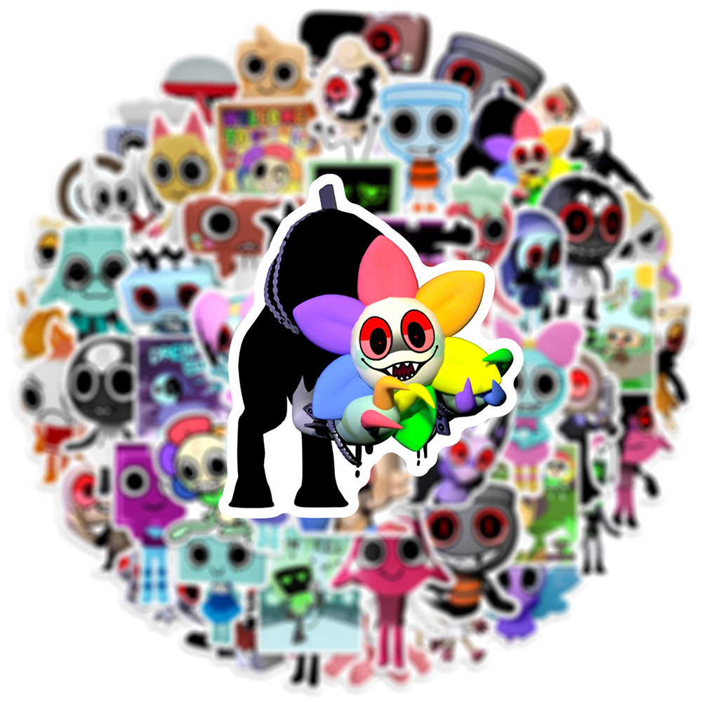 

10/30/50PCS Funny Dandys World Cartoon Stickers Kids Toys Decoration DIY Skateboard Scrapbook Luggage Laptop Phone Wall Decals