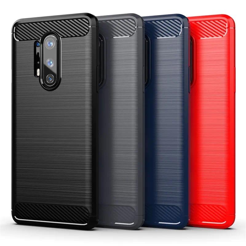 New Phone case 1+8 Pro Oneplus 8pro  Oneplus 8 Pro One Plus 8Pro Back coverCarbon Fiber Texture TPU 