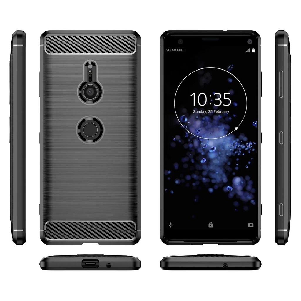 New Phone case Sony Xperia XZ3 sony xz3 Back cover Soft Carbon Fiber Texture TPU Case HardPhone casi