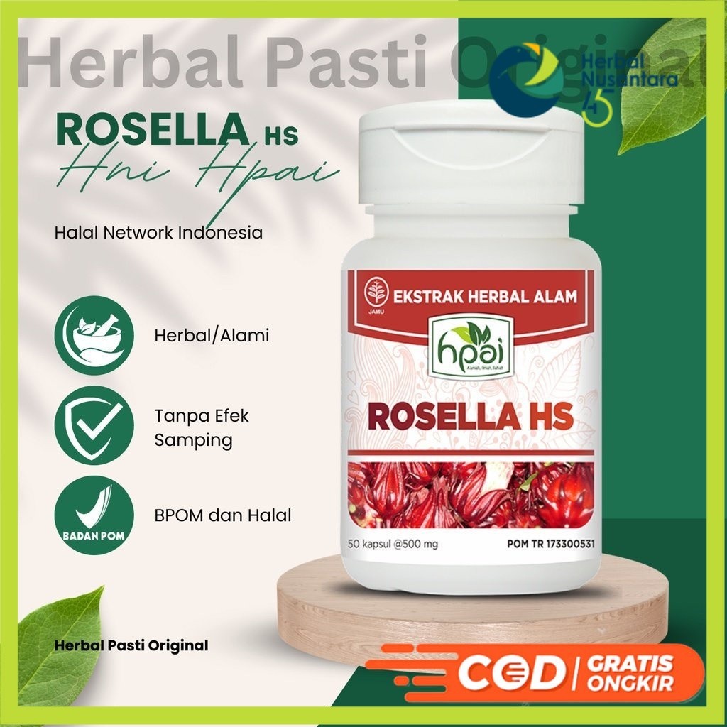 

Produk Halal; ROSELLA HS - Herbal Hipertensi Obesitas Kolestrol | Bisa Bayar COD - HNI HPAI BPOM #HNIhalamart