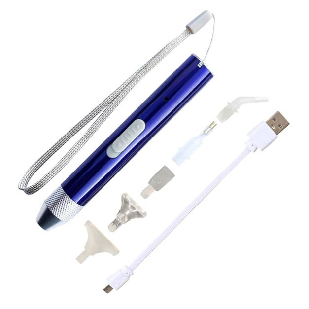 

5D/6D Rechargeable Diamond painting pen, point drill led pen - blue