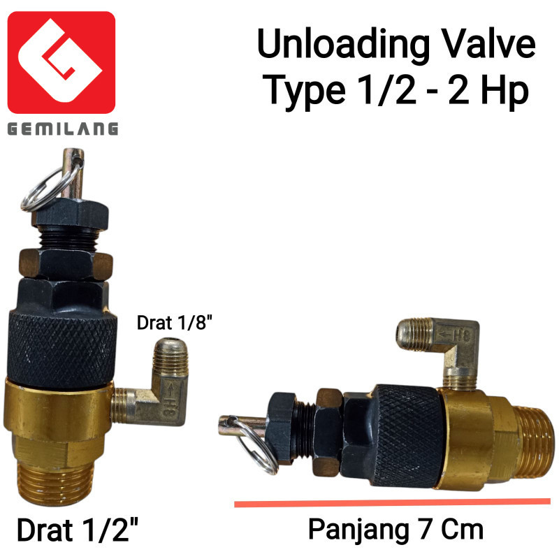 Unloading Valve Kompresor Type 1/2 - 2 HP Safety Otomatis Kompresor Angin