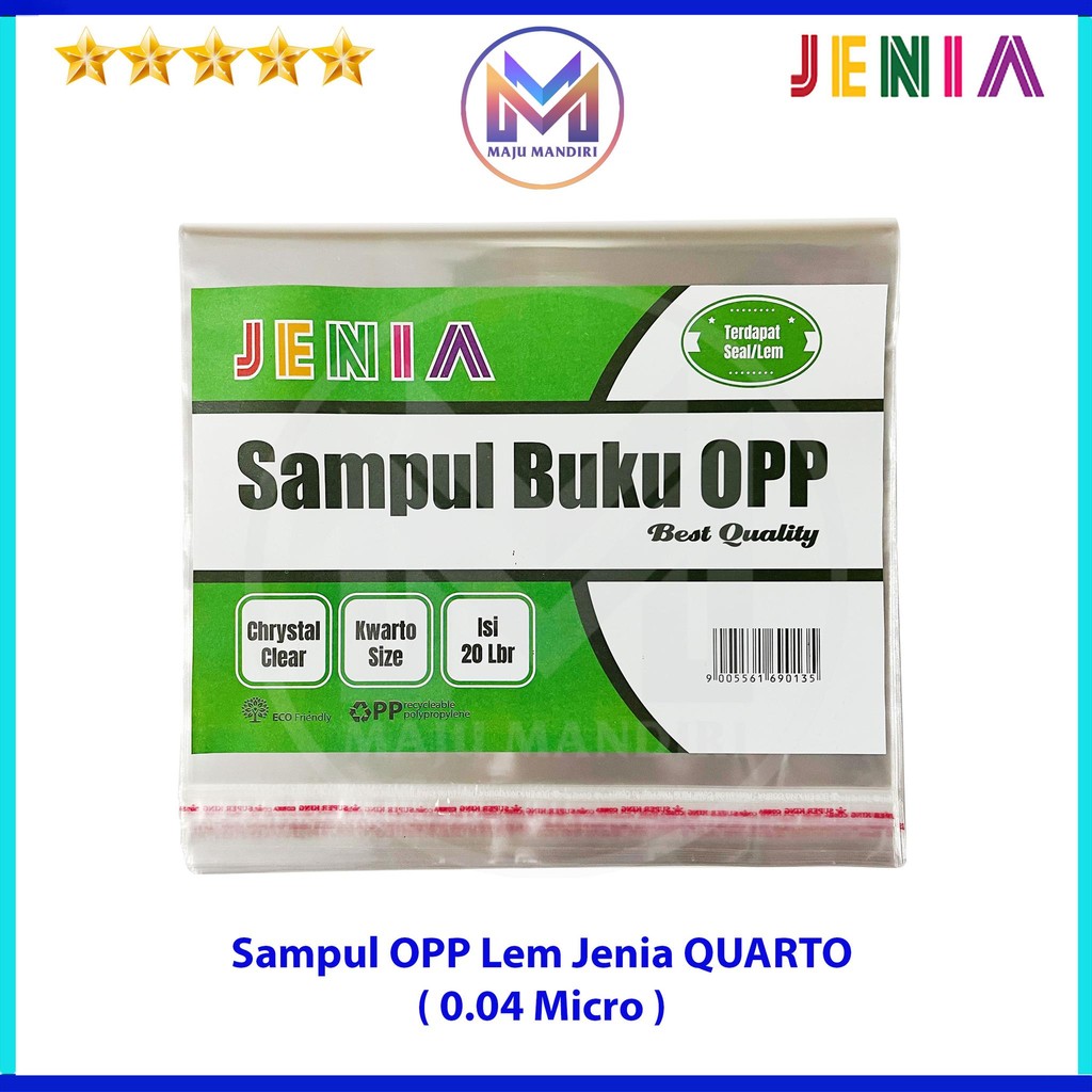 

Sampul Plastik OPP Lem Jenia Ukuran Quarto Untuk Buku Tulis Sidu 38