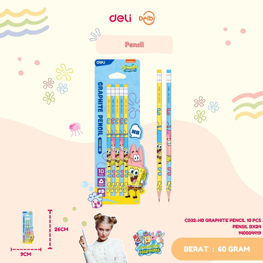 

DELI C032-HB GRAPHITE PENCIL 10 PCS PENSIL