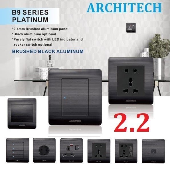 [JM] ARCHITECH PLATINUM B9 BLACK SERIES SAKLAR LAMPU/PLATINUM NEW 2.2