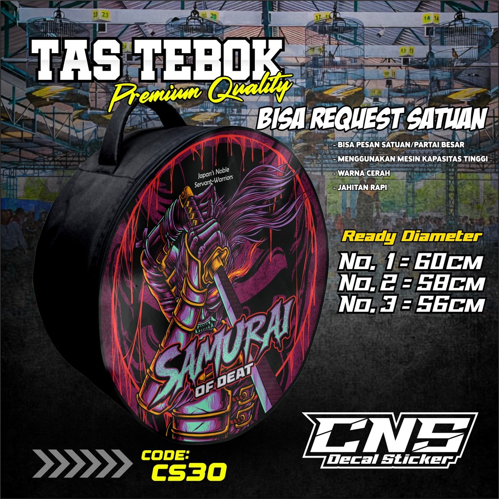 Tas Tebok Murai Motif samuri Ransel Gendong Jinjing Bawa Tebok Sangkar Murai printing