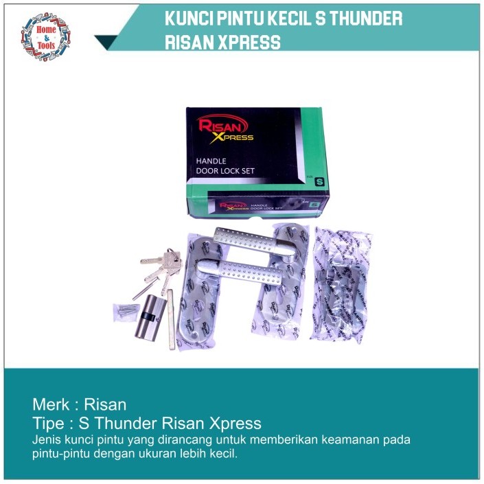 Kunci Pintu Kecil S Thunder Risan Xpress/Kunci Pintu Set/Door Lock Set/Handle Lock Set/Kunci Pintu