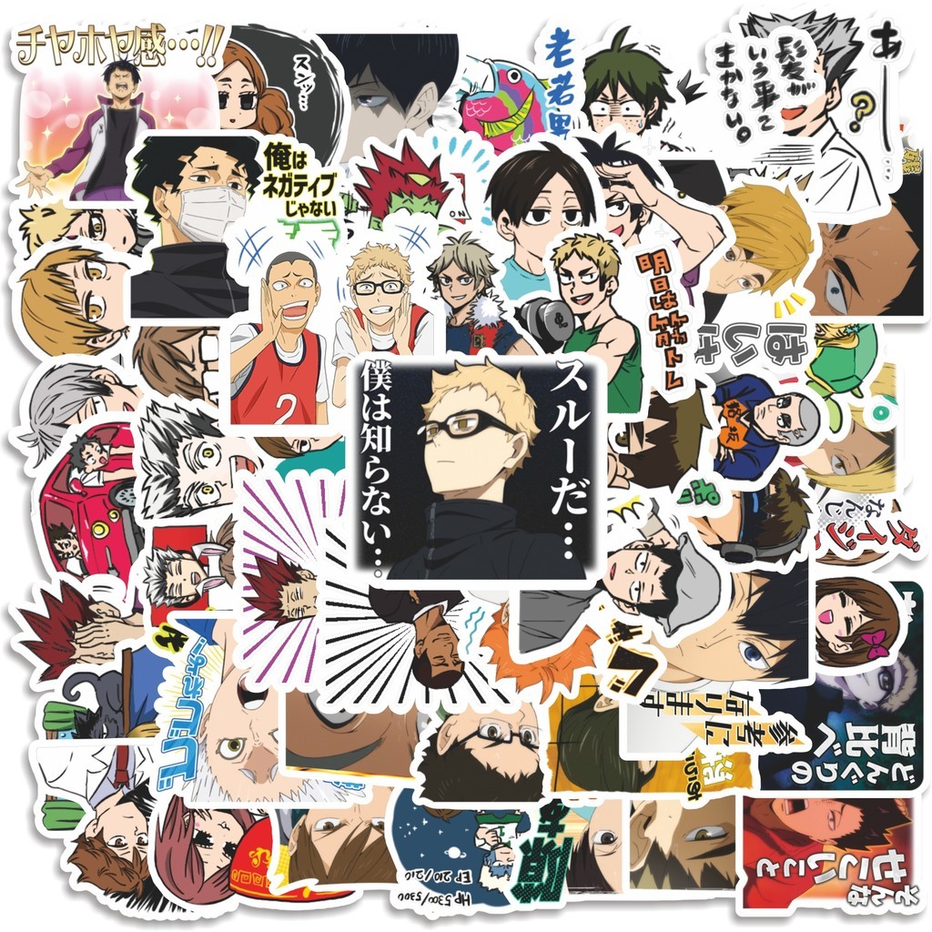 

COD 50 Pcs Stiker Cartoon Haikyuu!! V4 Lucu Anti Air Untuk Dekorasi Notebook Sepeda Skateboard Handphone