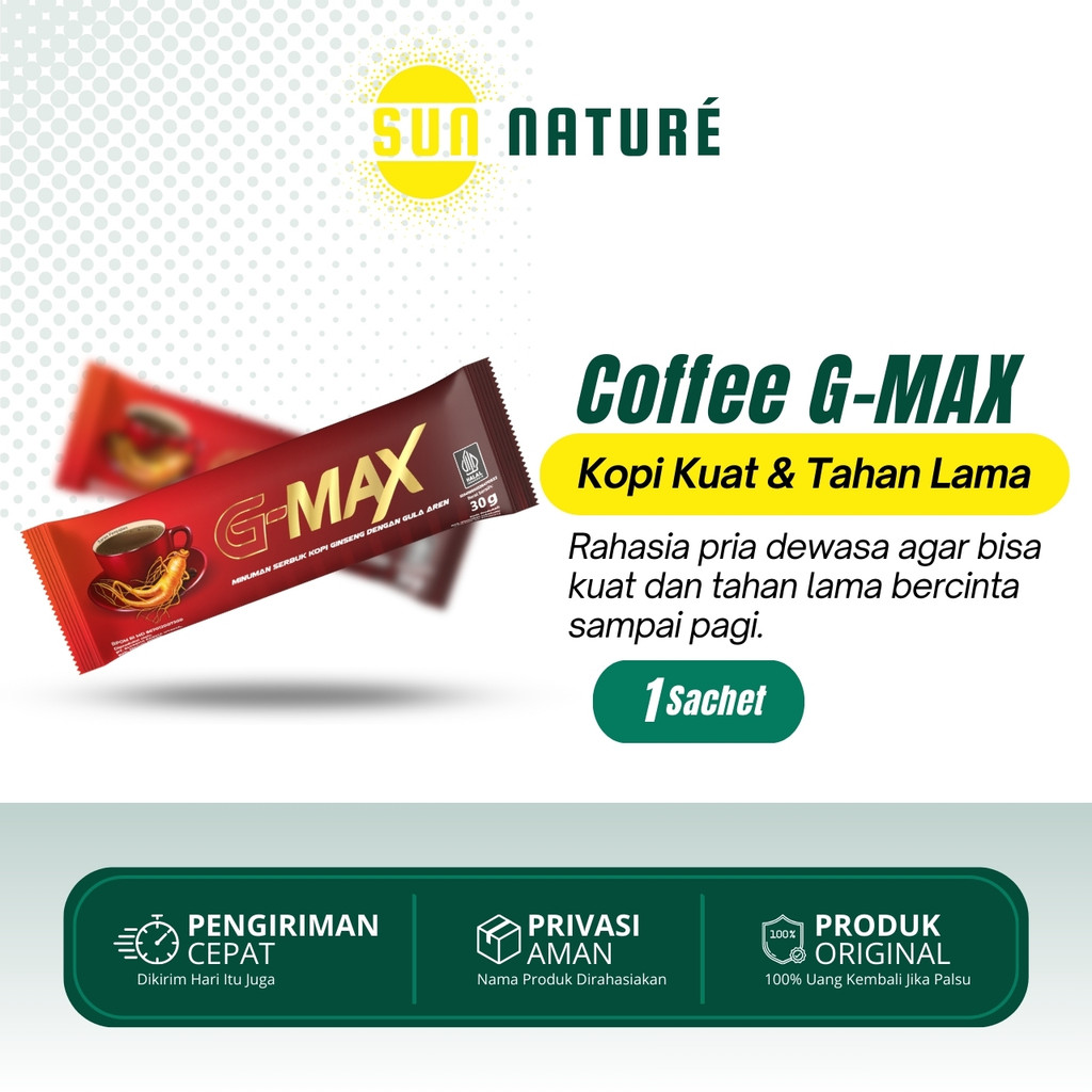 

G-MAX Minuman Kopi Ginseng Rasa Gula Aren - Kopi G-MAX Original Pengiriman Privasi Aman @1 Sachet