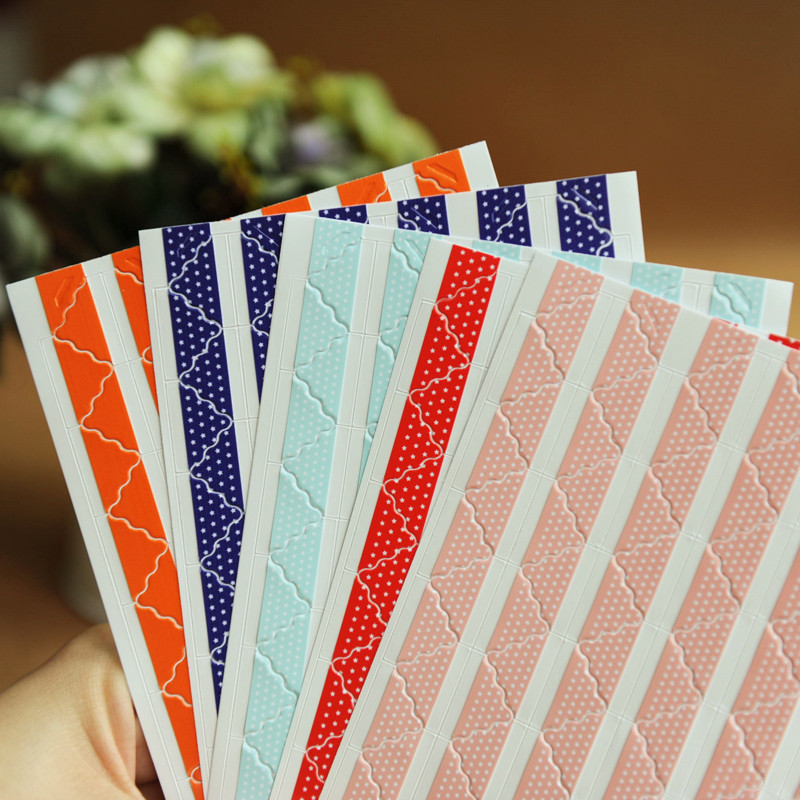

120 Pcs/Lot (5 Sheets) DIY Floral Print Flag Multicolor Corner Paper Stickers For Photo Albums Frame Decoration Scrapbooking