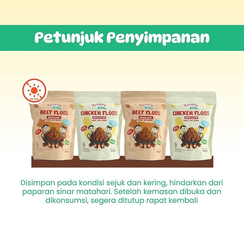 

bGF Yummy Bites - Yummy Bites Abon Mpasi Non MSG Tanpa Pengawet Booster Anak 100g / Abon Sapi Abon