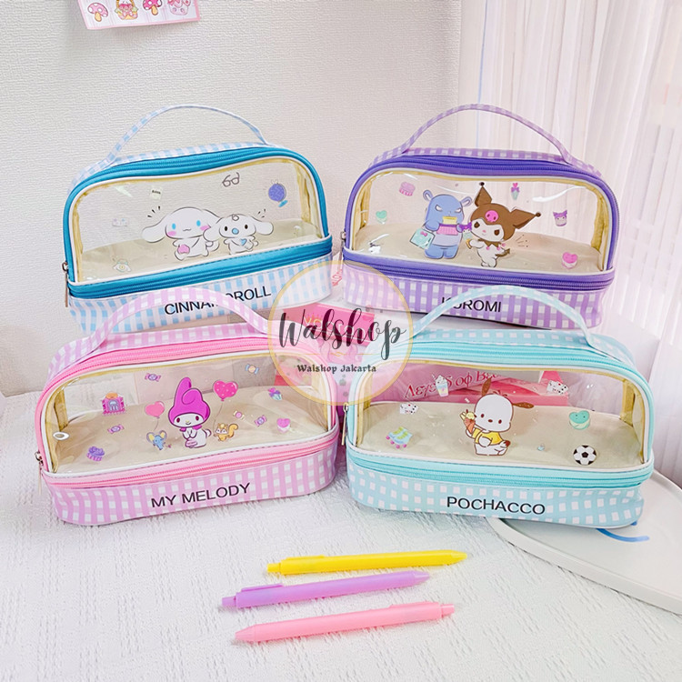 

[PROMO DISKON 50%] Walshop - Tempat Pensil Sanrio Transparan Kuromi Melody Cinnamoroll Pochacco - TP005 [PALING MURAH BISA COD]