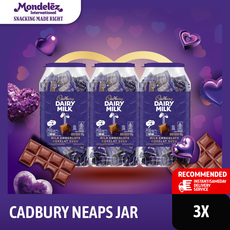 

Cadbury Dairy Milk Cokelat Neaps Jar 405GR X3, Coklat lembut dalam ukuran toples