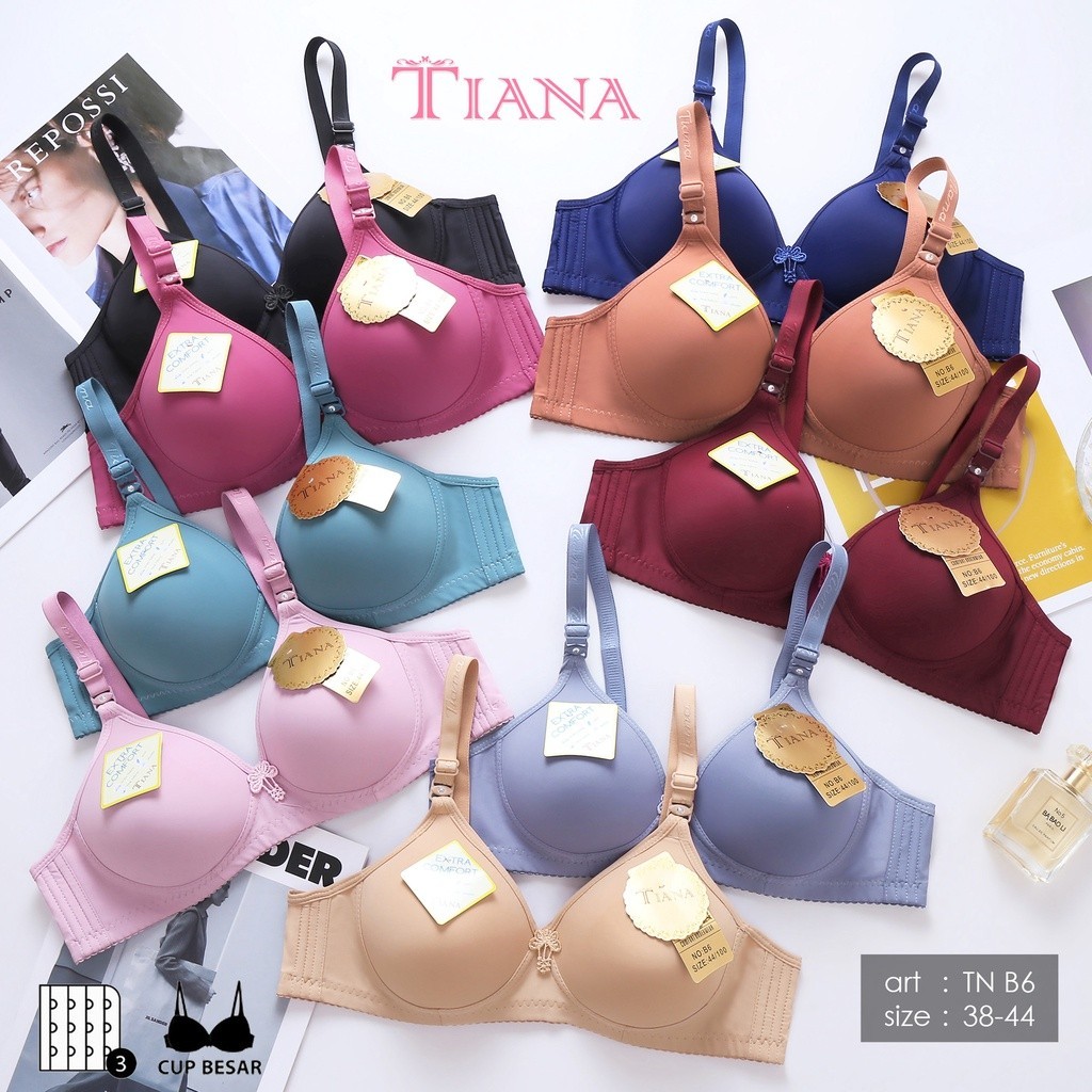 TIANA | BRA Cup Besar Kait 3 / Bra Polos / art TN B6