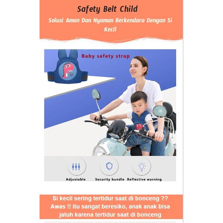 Sabuk Bonceng Anak Zatra Cod - Sabuk Bonceng Anak Belakang - Sabuk Bonceng Anak Di Motor - Boncengan