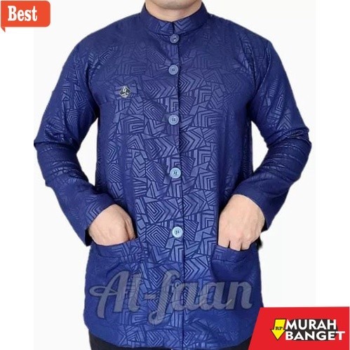 Baju muslim lengan panjang- Baju koko kemko sultan emboss muslim pria dewasa baju muslim pria putih 