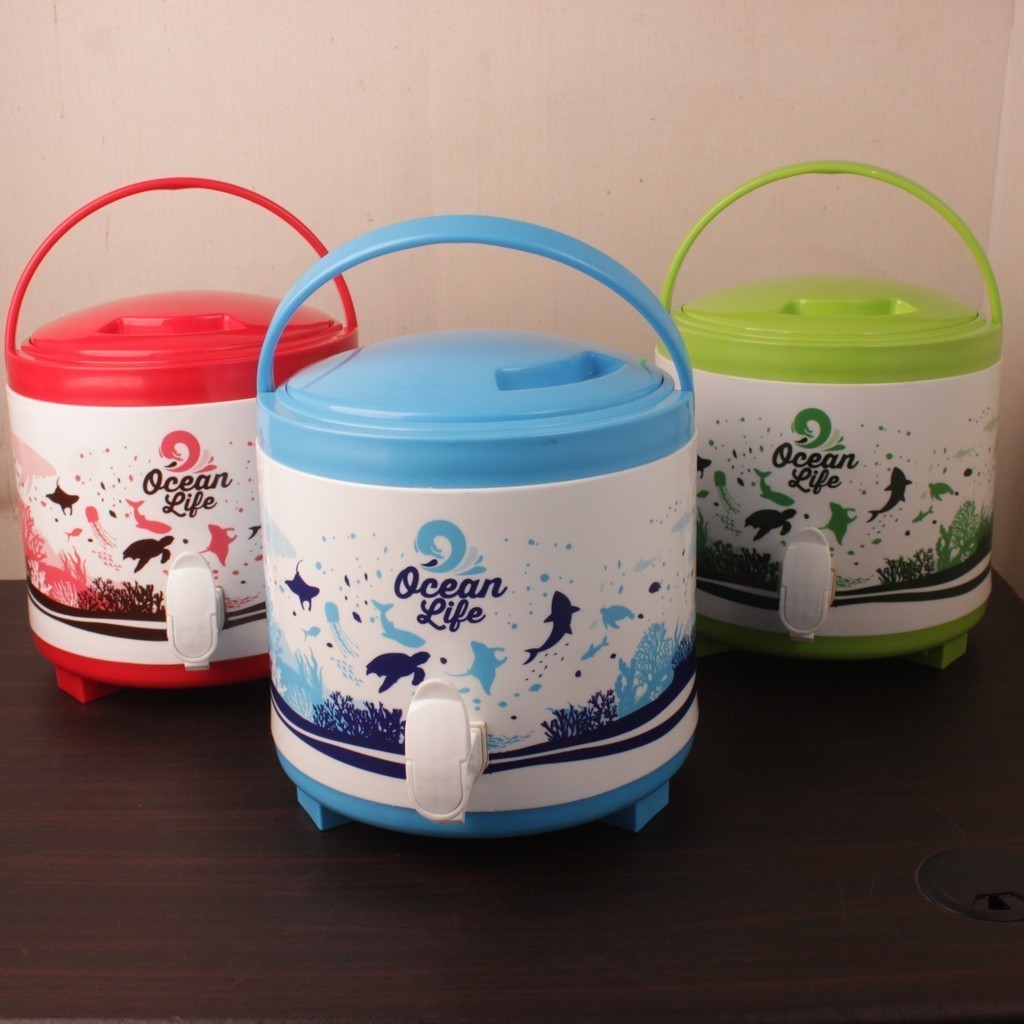 TERMOS AIR PANAS DINGIN/DRINK JAR ROMA 6LT MINI GLOBAL EAGLE MURAH dalam stainless